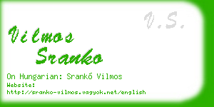vilmos sranko business card