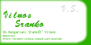 vilmos sranko business card